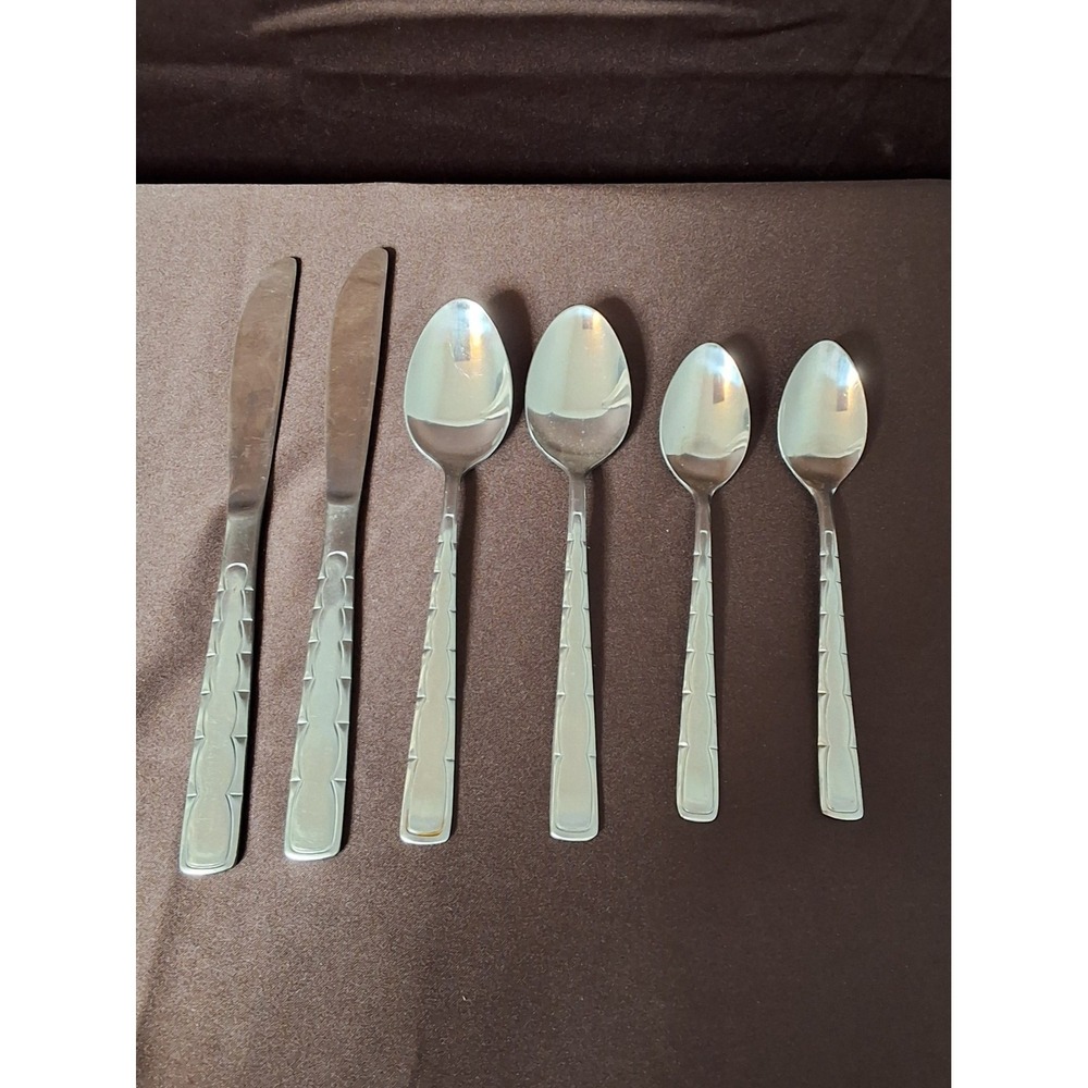 Vintage 6 Piece Of Stainless Reed‎ & Barton Swagger Pattern Style Flateware